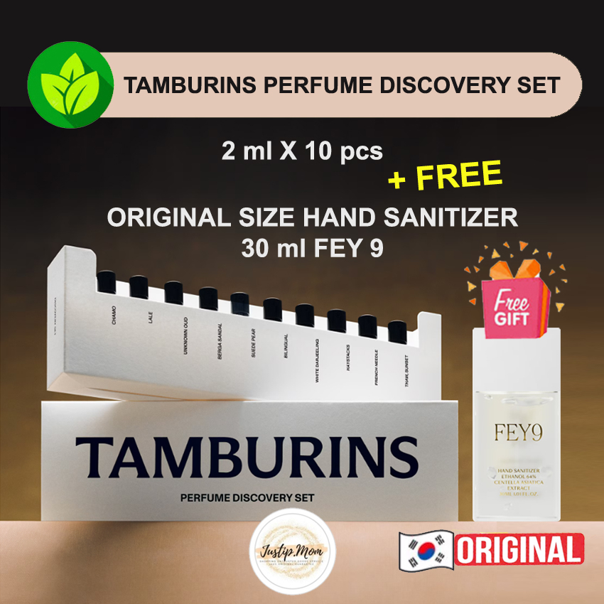 100% ORIGINAL KOREA TAMBURINS Perfume Discovery Set + FREE GIFT Hand Sanitizer Fey 9