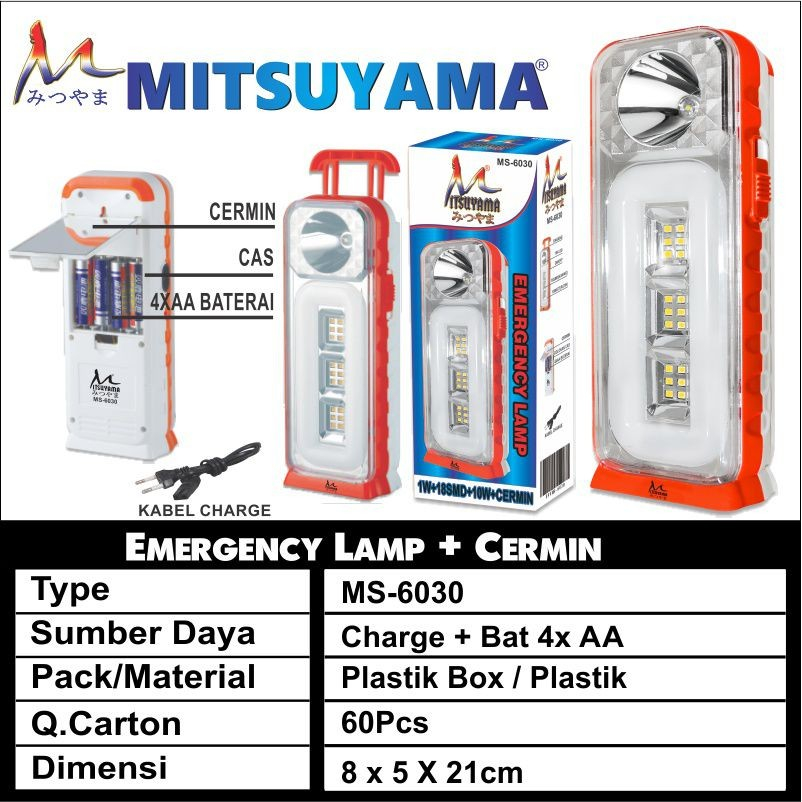 Lampu Emergency Cermin Mitsuyama MS-6030
