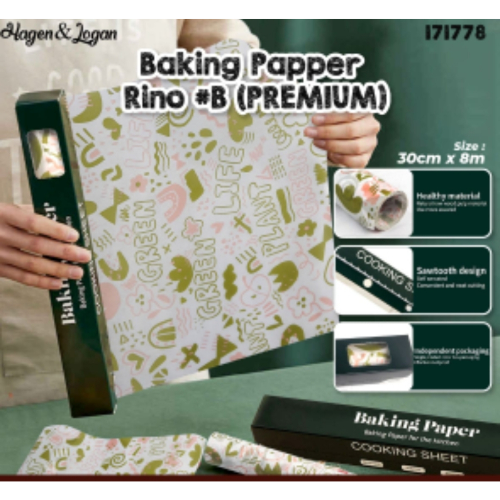 baking paper rino love atau life 8 meter x 30 cm fancy import