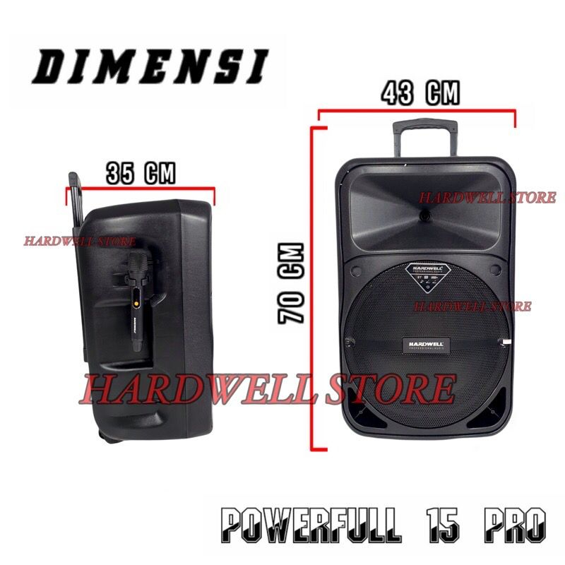 Speaker Portable Meeting 15 Inch Hardwell POWERFUL 15 PRO Original PER 1 PCS