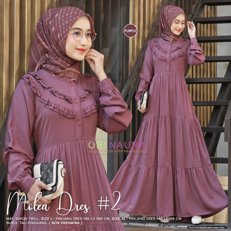 molea dres gamis muslim polos original orinaura