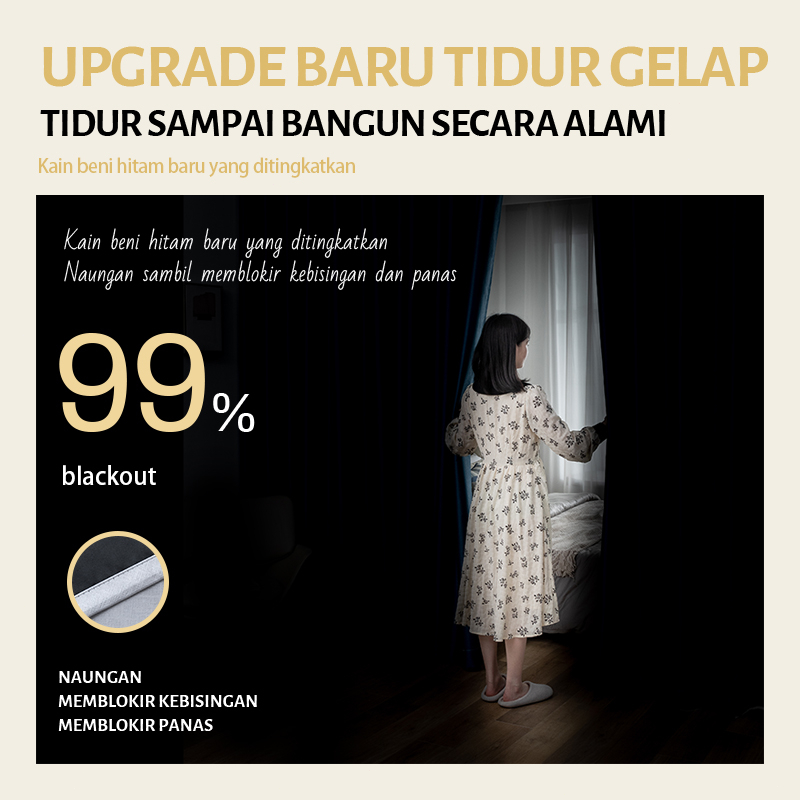 TORAIN Gorden Blackout Import Praha Warna Polos Gorden Kamar Tidur Tirai Isolasi Termal Sederhana Kualitas impor Kelas Atas