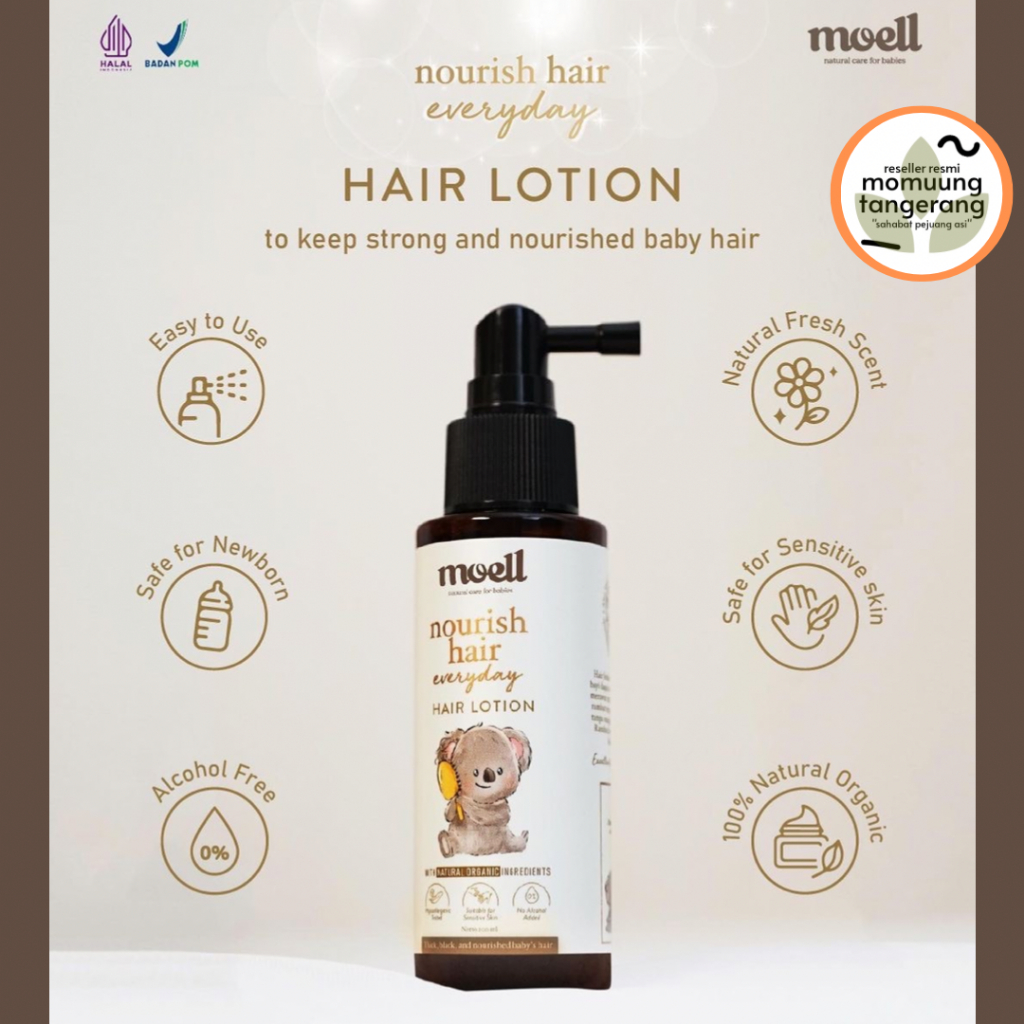 MOELL NOURISH HAIR LOTION SHAMPOO BODY WASH BODY LOTION MULTIPURPOSE BALM TANGERANG