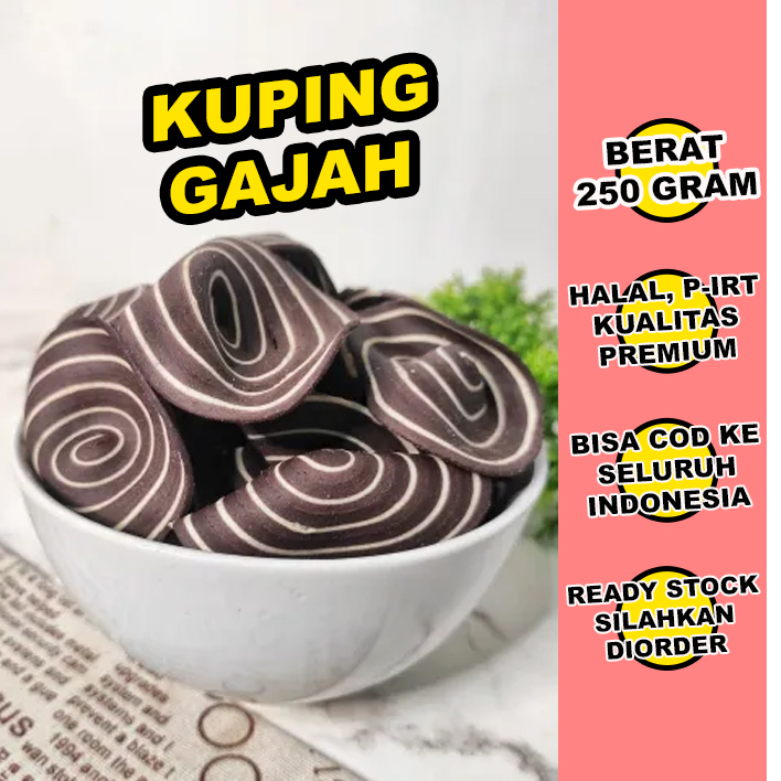 

Kue Kuping Gajah Mini 250 Gram - Cemilan Manis