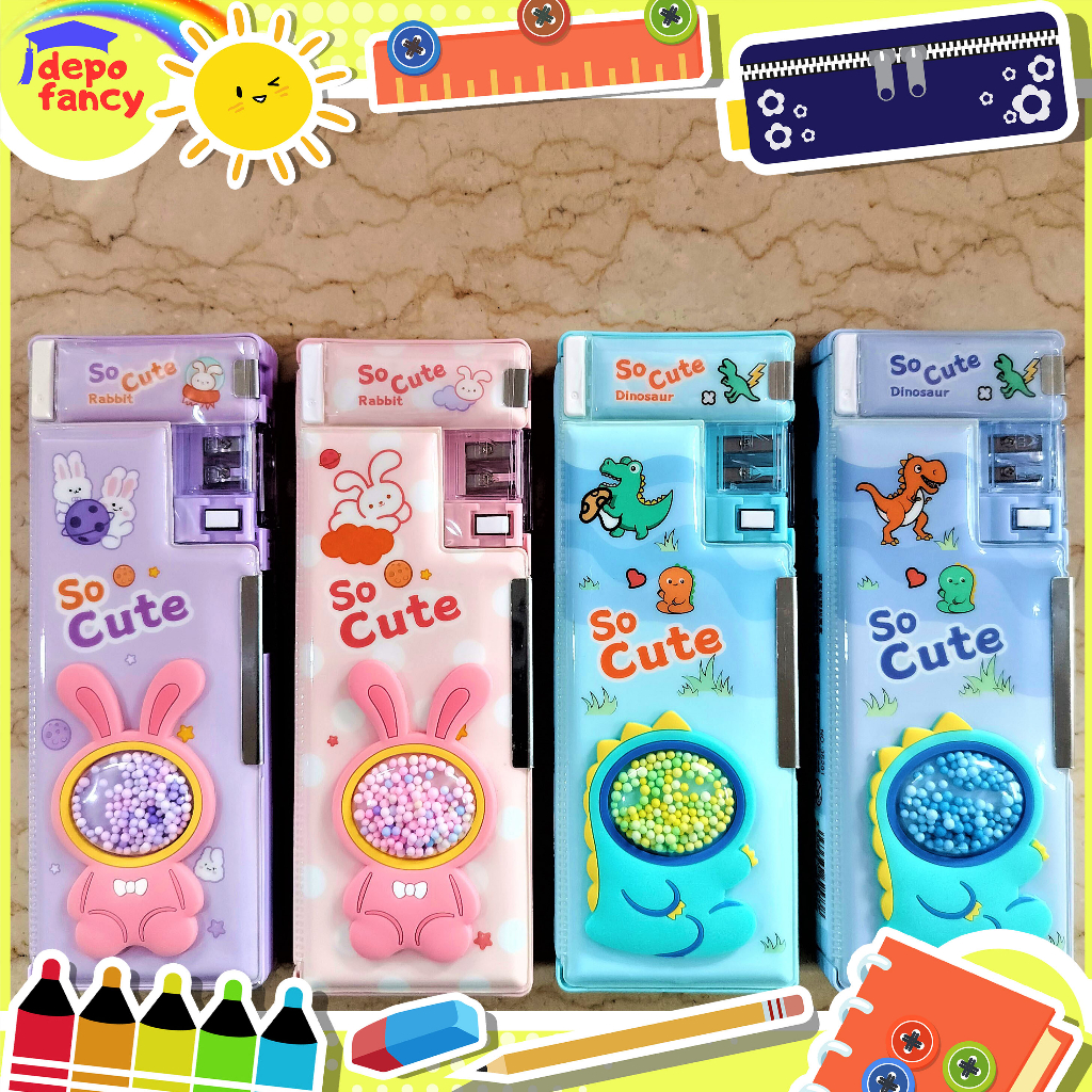 

Kotak Pensil Magnet 2 Sisi + Rautan Pensil 35291 / Pencil Case / Tepak Pensil / Boks Pensil / Box Pen