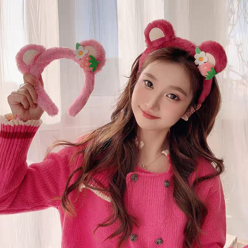 (Hello Girl)B57  Bando Karakter telinga Bear Bulu imut Lucu Gaya Korea