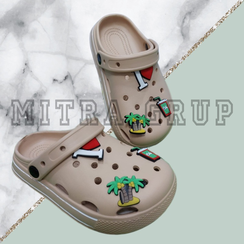 TERBARU Sandal Baim Import anak terbaru Sendal kodok crocks trendy Selop bakpau jibbitz Sandal perempuan nyaman ringan anti slip