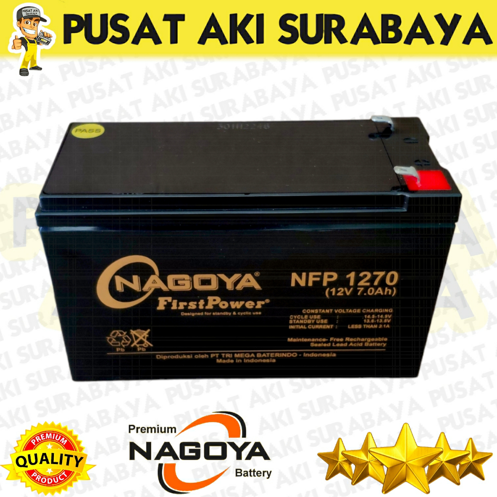 TERBAIK NAGOYA 12V 7AH MOTOR MOBILAN ANAK INVERTER DC SOLAR PANEL PMB PLIKO JEEP VOLTA 12 VOLT 7 AMPER