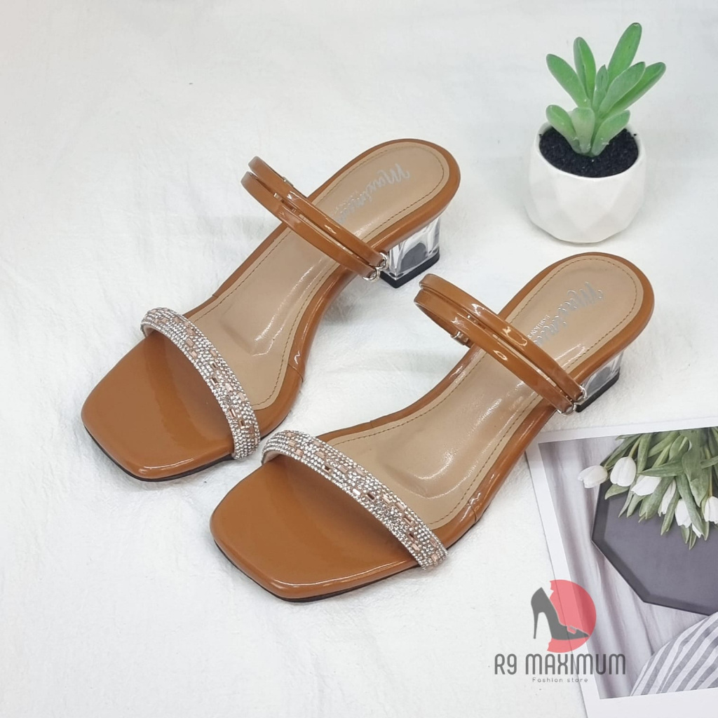 R9 Heels Hak Kaca 5cm  Premium Tebal Empuk