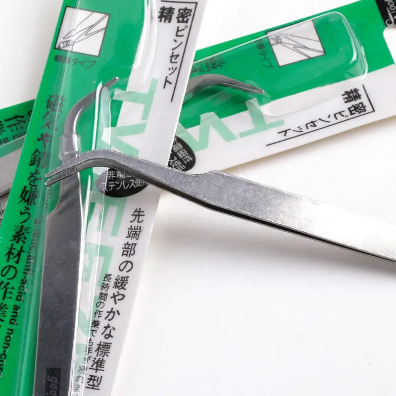 Pinset Vetus Tweezer / Vetus / lurus bengkok tweezer / Pinset VETUS TS Series ORIGINAL / Long Nose Short Pointed Flag Curved Tweezers / Pinset silver tweezers pinset eyelash extension pinset bulumata