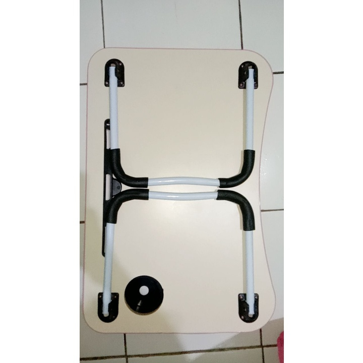 SHENAR, (COD) MEJA LIPAT CHLOE BIG SIZE 60X40CM Meja Laptop Portable Lipat Lipet Kayu Belajar Komputer Anak iPad Polos 2 Slot