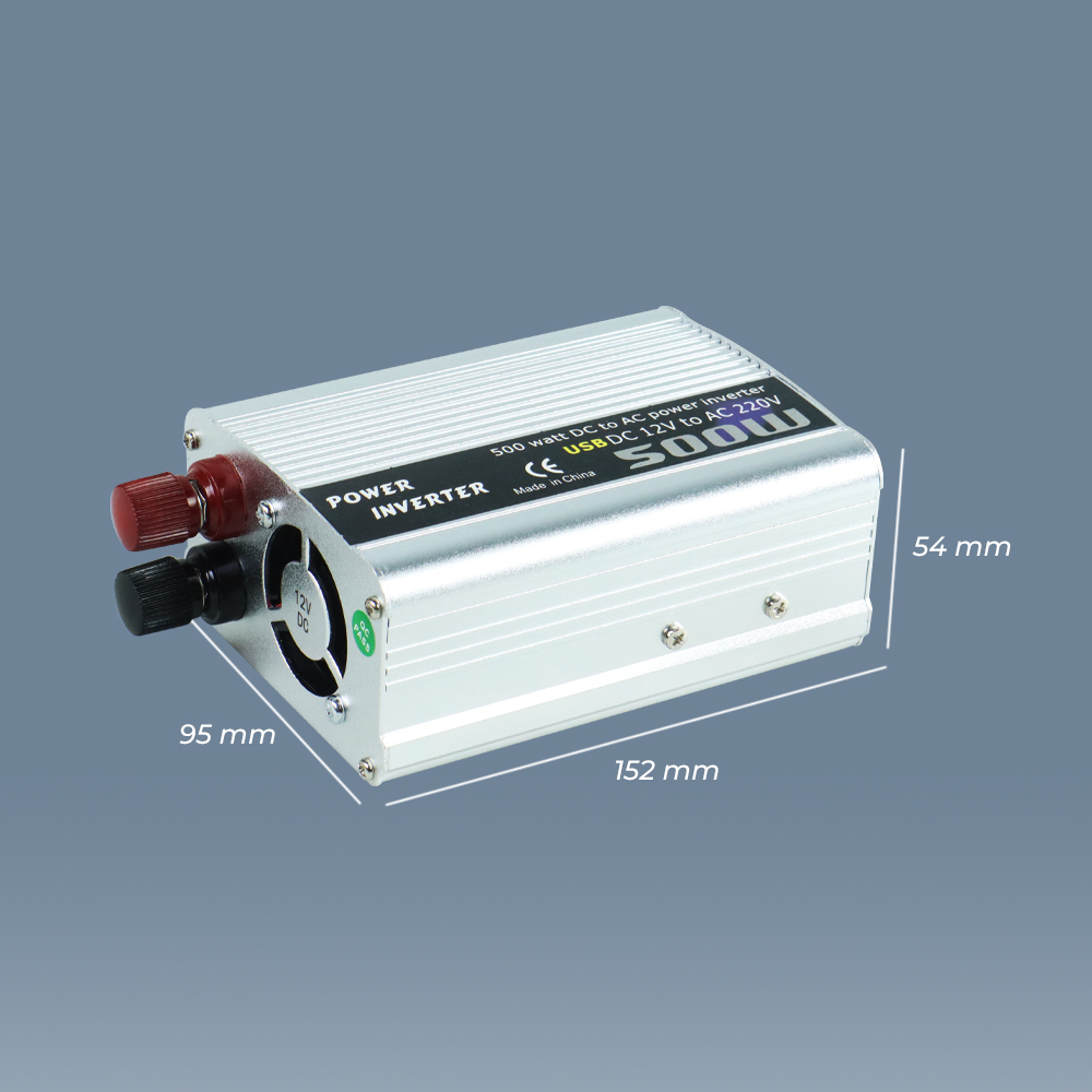 Car Power Inverter DC 12V to AC 220V 500W - Silver