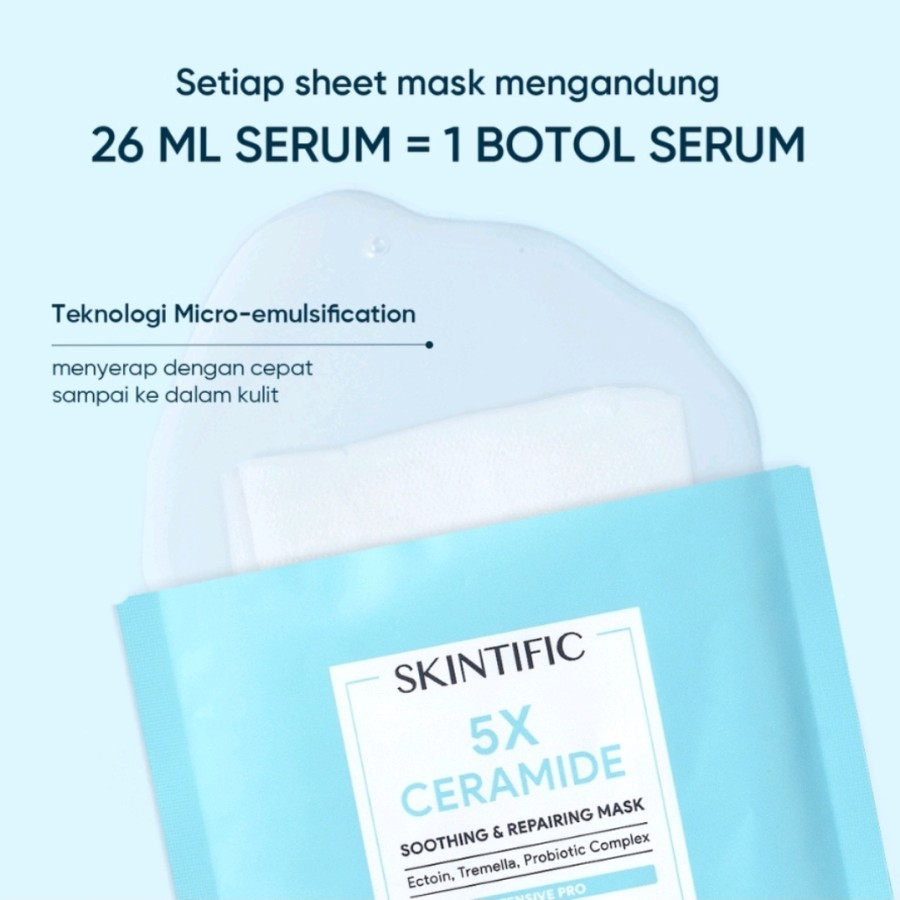 SKINTIFIC 5x Ceramide Shoothing &amp; Repairing Sheet Mask - 4 PCS