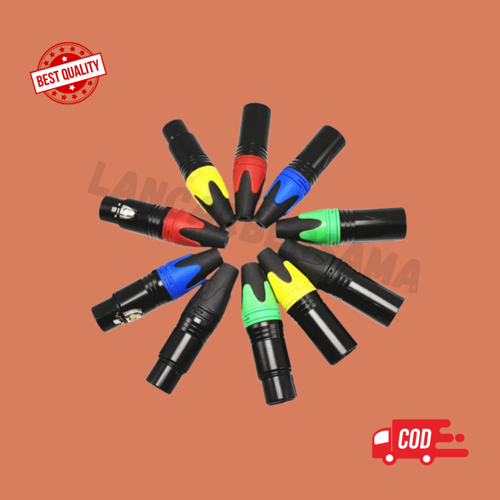 JACK JEK CANON XLR 3 PIN MALE /FEMALE BODY HITAM 5PCS