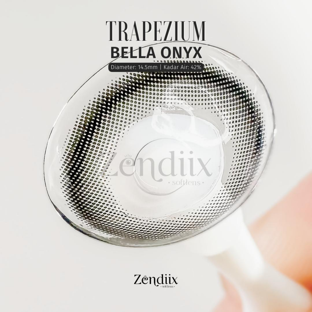 Softlens TRAPEZIUM Warna BELLA ONYX 14.5mm Normal Minus