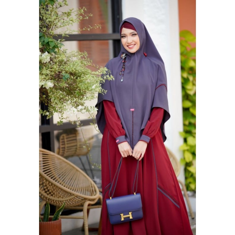 TERBARU BY AULIA FASHION SET GAMIS MAIRA MAROON