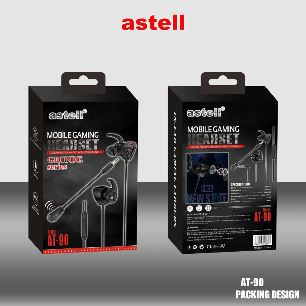 Headset Earphone Gaming Astell AT-90 FOR MOBILE LEGANT PUBG