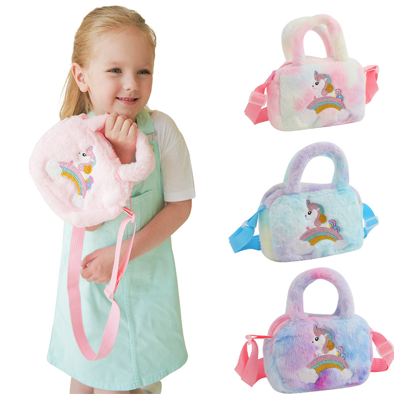 Tas Selempang Anak Perempuan Unicorn Awan Tas Fashion anak Sling Bag Bulu Unicorn Import