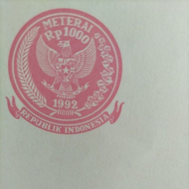 

kertas segel tahun 1992 Rp 1000 double