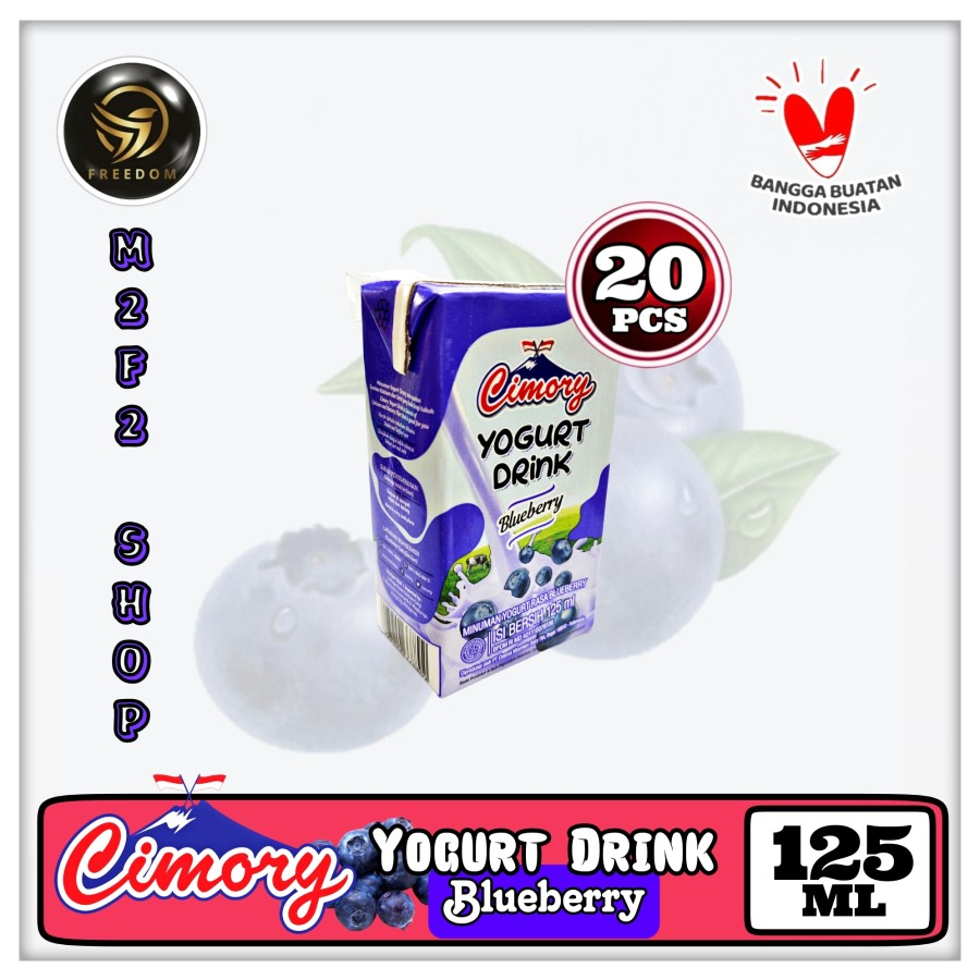 

Yogurt Cimory Drink Kotak UHT Blueberry | Blueberi - 125 ml (Kemasan 20 Pcs)