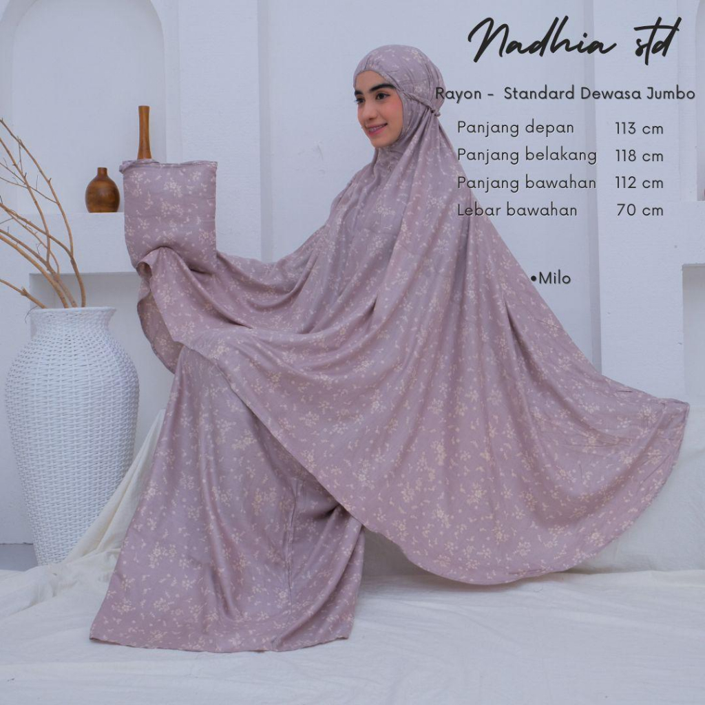 mukena dewasa rayon jumbo mukenah bali Clemira