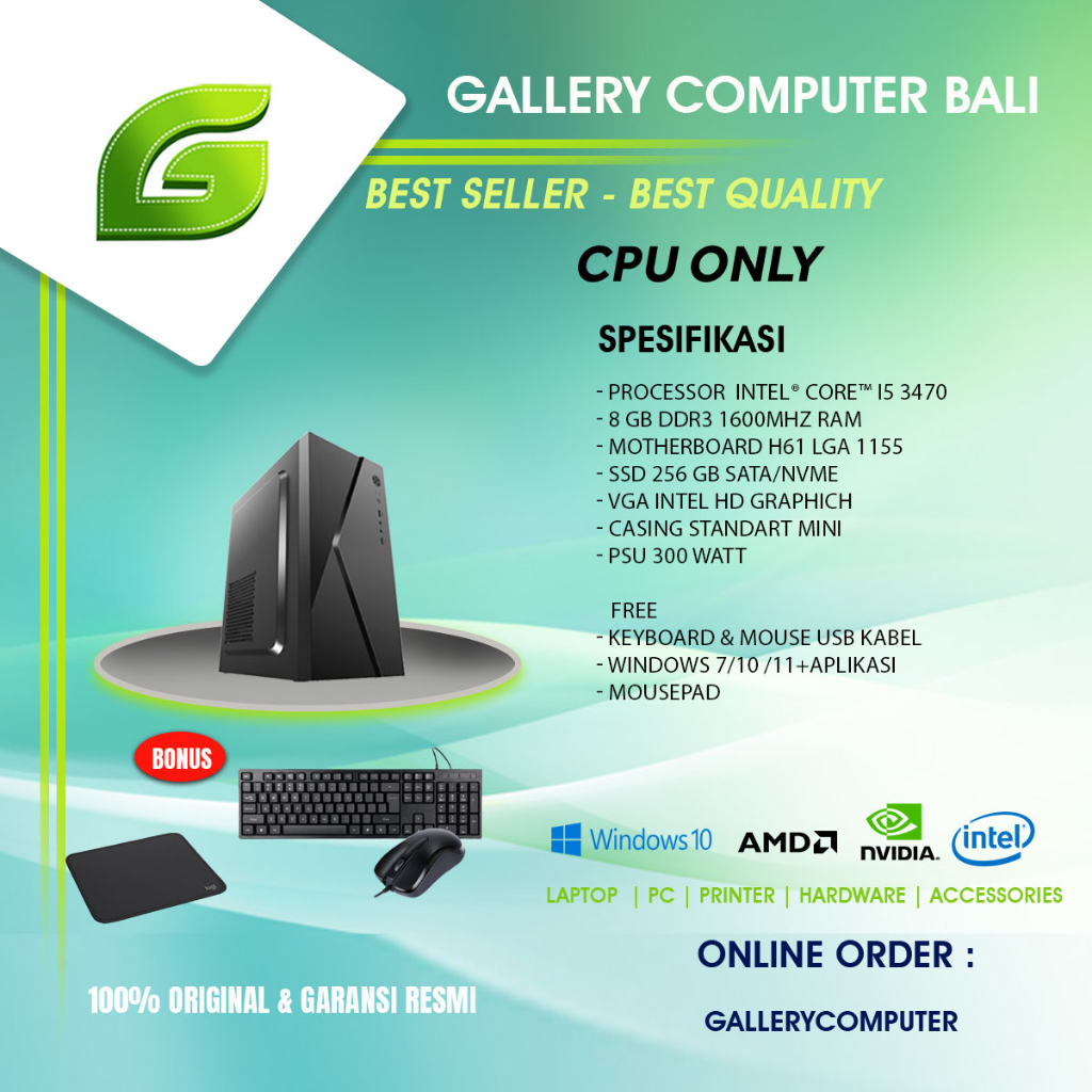 ( cpu only ) komputer intel core i5 3470