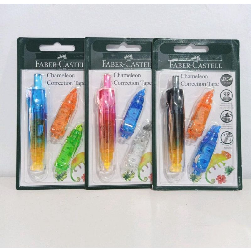 

Chameleon Correction Pen Faber-Castell (tipe X pita + 2 refill / isi ulang)