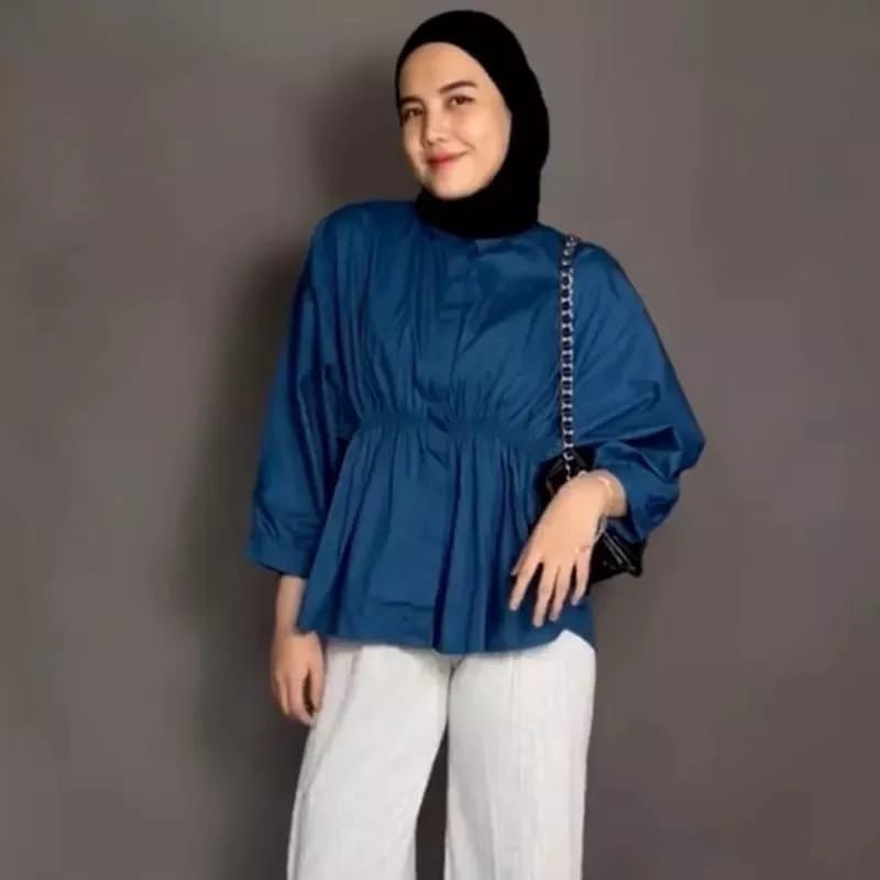 Anara Shirt Linen - Kemeja Serut Depan - Kemeja Wanita - Atasan Wanita Oversize