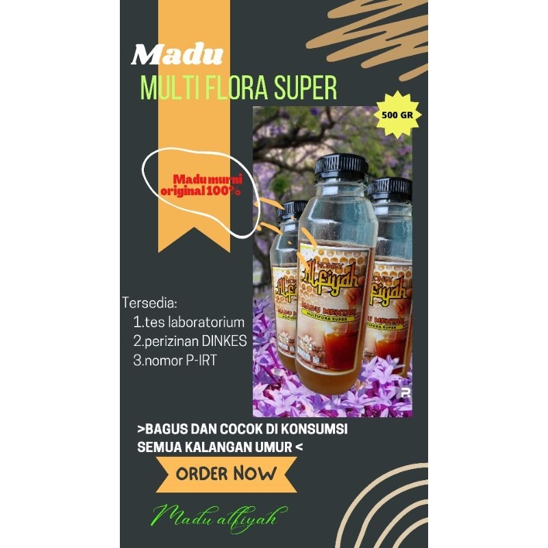 

Madu mentah multiflora super 500gr