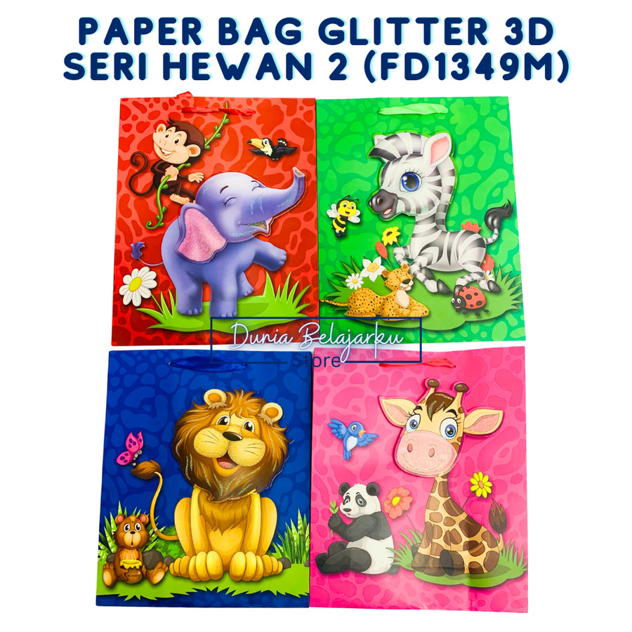 

Paper Bag Glitter 3D Seri Hewan 2 FD1349M / Shopping Bag / Goodie Bag