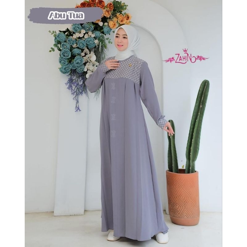 DRESS ALLIYA &amp; ZAHWA by zahin Set outer ayyura eliya syaffa CRINGKLE sabyan muslim syari stelan kerja kuliah TERBARU