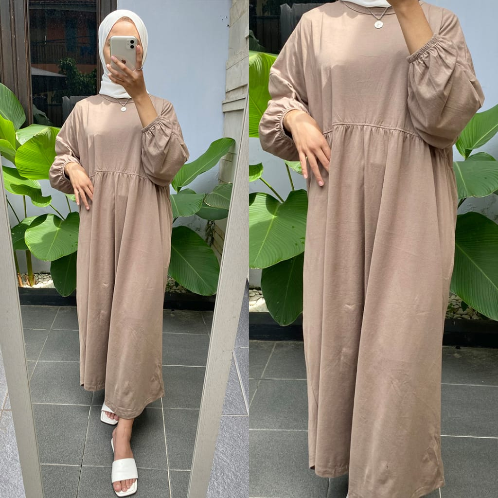 Balena Midi Dress ( SR 0017) Midi Dress Bahan Katun Rayon - Midi  Dres Polos Kekinian