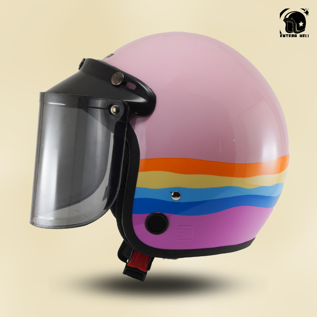 Helm Bogo Dewasa Helm Retro Motif Motor Sni