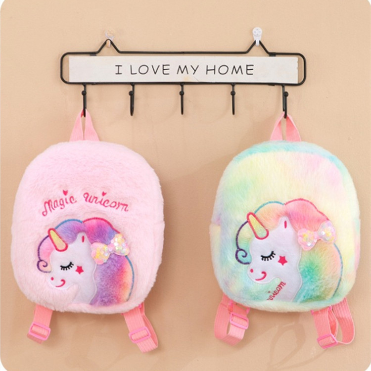 MMM Tas Ransel Anak TK Paud Karakter Unicorn Tas Sekolah Anak Model Bulu Halus Ransel Unicorn Berkualitas Import