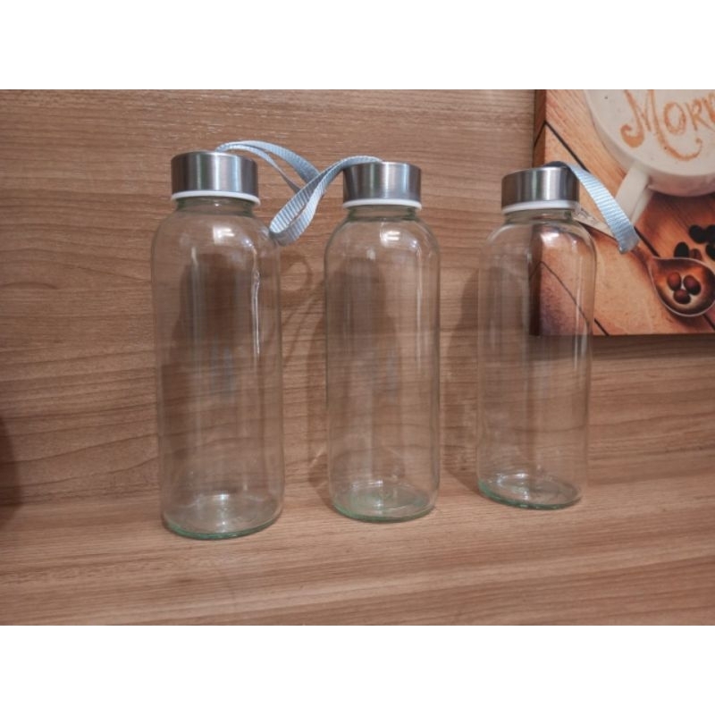 TUMBLER BOTOL MINUM KACA BENING SOUVENIR KACA 420ML