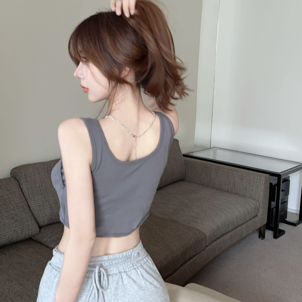 Sexy U-Neck Tank Top Atasan Wanita  tanktop nova rantai Tanktop Bergaya