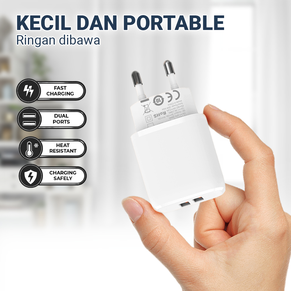 Halluna Kepala Charger Fast Charging 2in1 Quick Charge 3.0