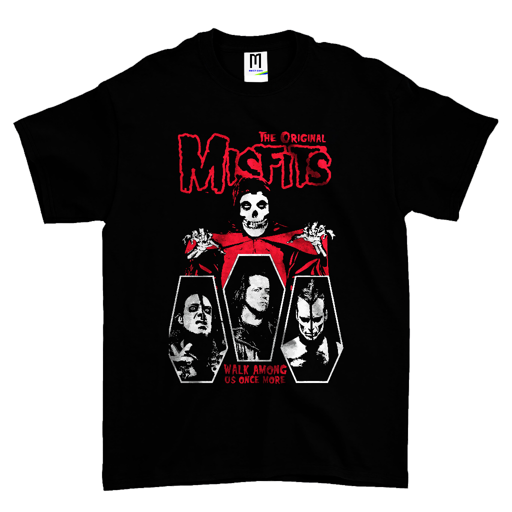 KAOS BAND MISFITS WALK AMONG US ONCE MORE VINTAGE | T-SHIRT BAND MISFITS | MISFITS HITAM