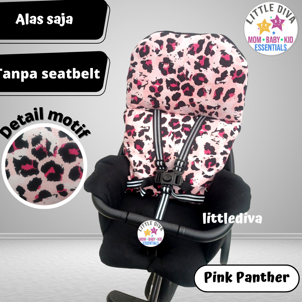 Stroller Pad Egg 55 KAOS PINK PANTHER - Alas Stroller TANPA TALI SEATBELT Telur Akachan Kereta dorong bayi fit to baobaohao v5 v8 v18 baobao bao trike