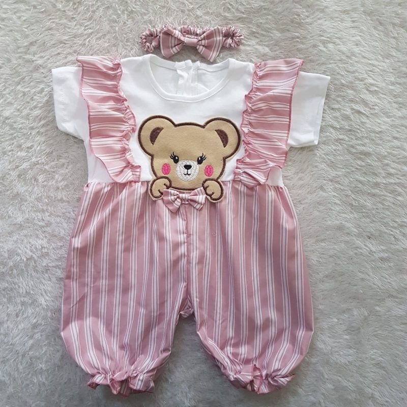 Jumpsuit Bayi Perempuan Chubby Bear set