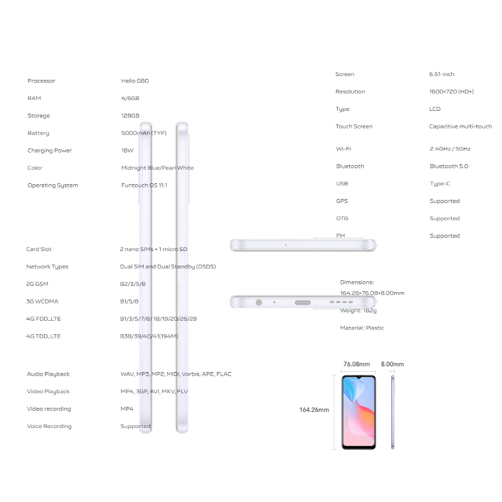 Vivo Y21S 2023 RAM 4GB ROM 64GB/128 GB Face Unclock Fast Fingerprint Garansi Resmi 1 Tahun