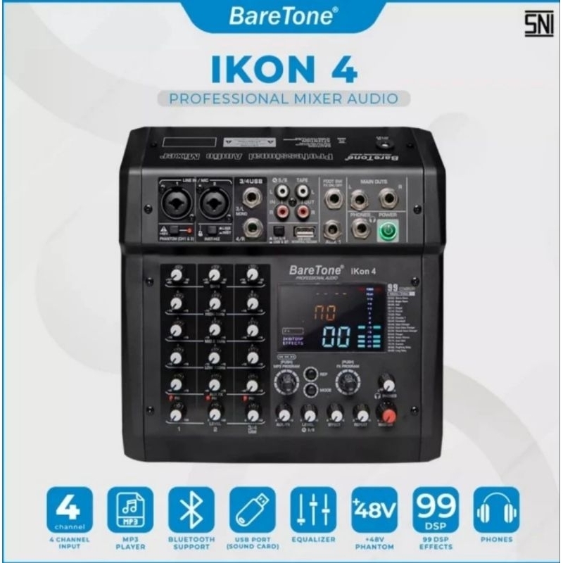 Mixer 4 channel Baretone ikon4 mixing audio ikon 4 original