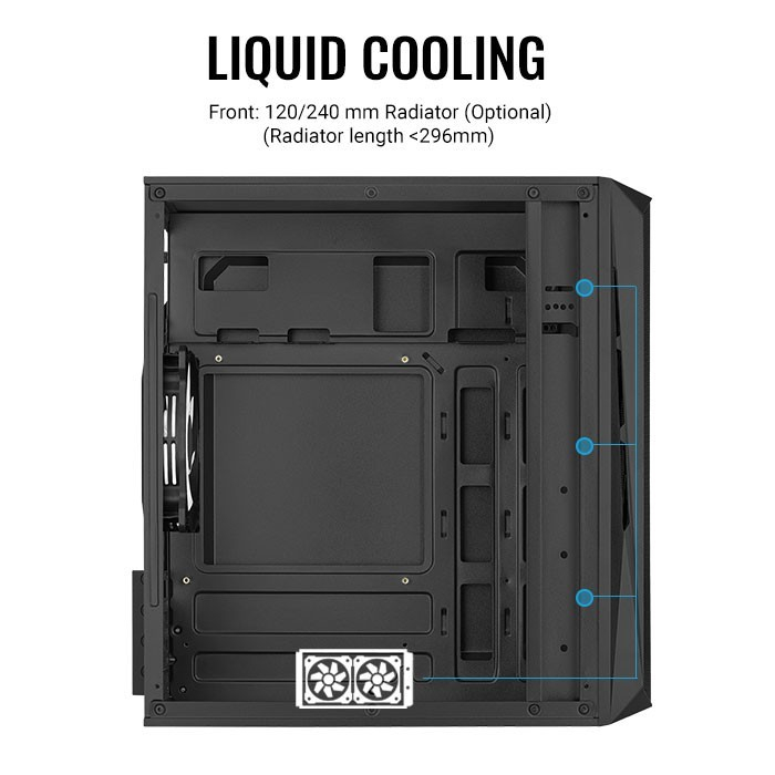 Casing AEROCOOL CS-107  mATX With 3 Fan RGB AeroCool CS107