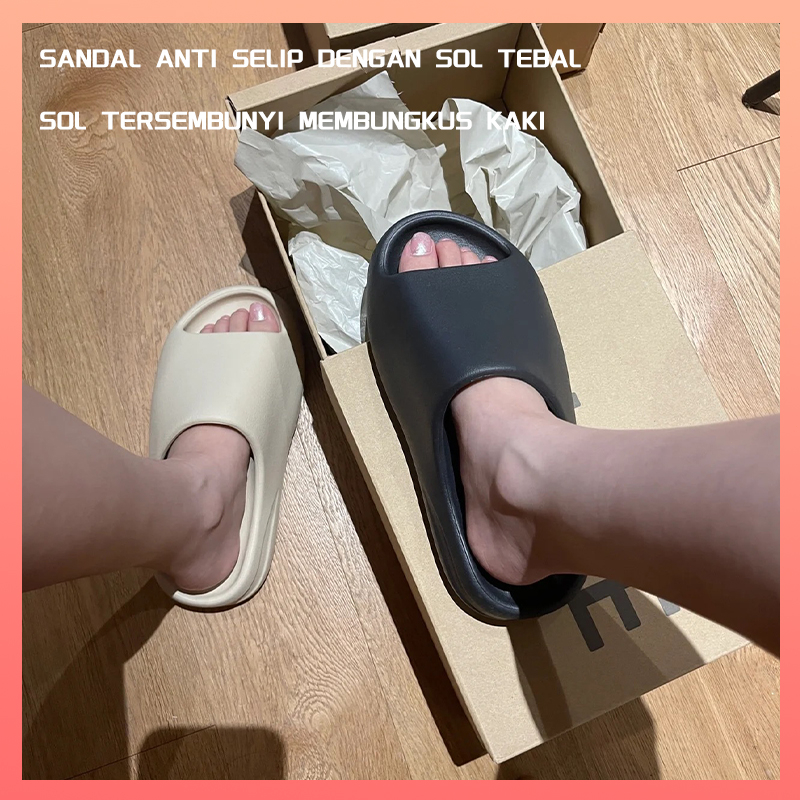 Sandal Yeezy Sandal Selop Wanita EVA Empuk Import Terbaru Sandal Slide Wanita Jelly Di Luar Ruangan Sandal Slop Wanita Karet Dewasa Size 35-40