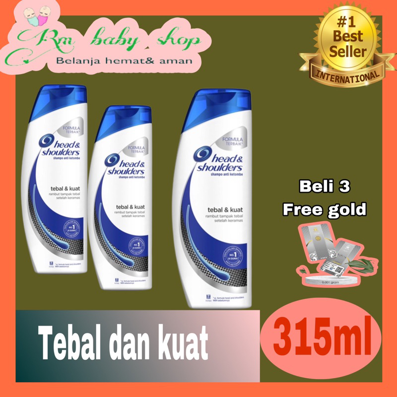 Head &amp; Shoulders Tebal &amp; Kuat Shampo Anti Ketombe 315ml ‼️PROMO‼️