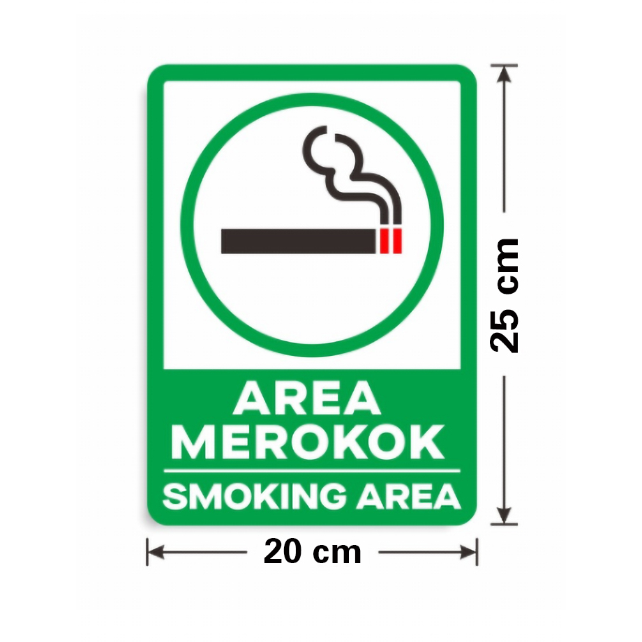 

Sticker Sign Vinyl Stiker Area Merokok Smoking Area 20 x 25 CM RambuK3