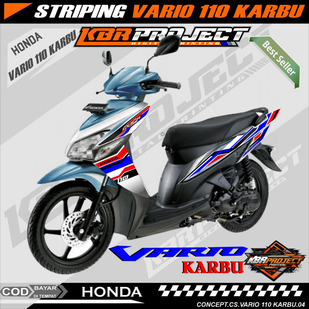 VARIO 110 KARBU STIKER SRTIPING PREMIUM MOTOR KEREN STIKER LIS VARIASI VARIO 110 KARBU STIKER MOTOR 