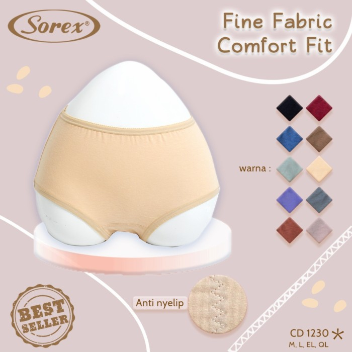 LUSINAN | CELANA DALAM WANITA CD SOREX 1230 FINE FABRIC COMFORT / DALAMAN PEREMPUAN SUPER LEMBUT