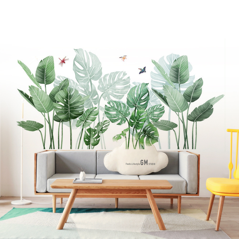 WALLSTICKER WALL STICKER STIKER SETIKER HIASAN DINDING DAUN HIJAU DEKORASI RUMAH RUANG TIDUR TAMU TEMPELAN KERAMIK KRAMIK TEMBOK WALLPAPER WALPAPER DEKOR RUANG KELUARGA DECOR PINTU JENDELA KACA MINIMALIS KEKINIAN MURAH KADO UNIK Q 160 @banyak