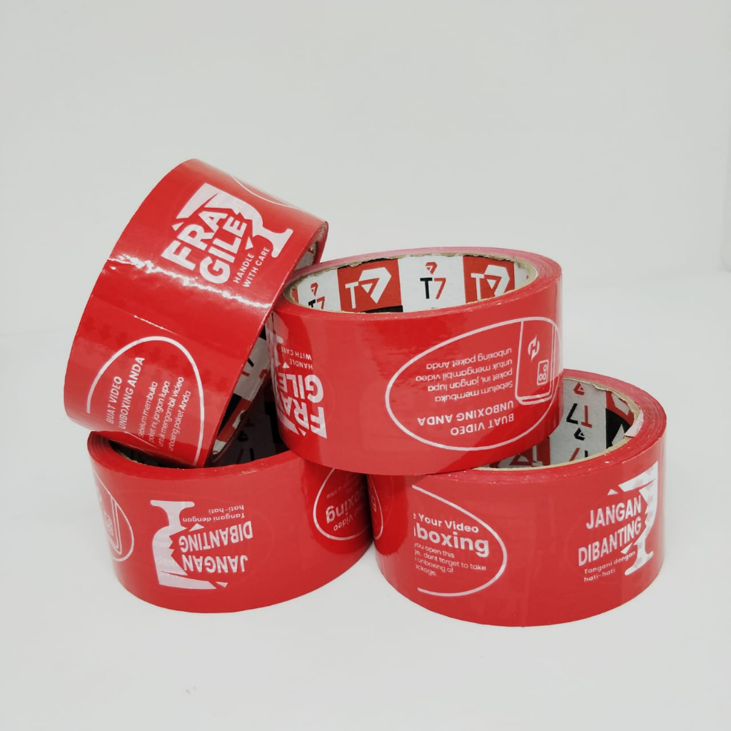 Promo wajib pakai Lakban Fragile Unboxing video Indonesia 45mm x 72y full original security seal Lakban Unboxing Tape paket lock dus protector